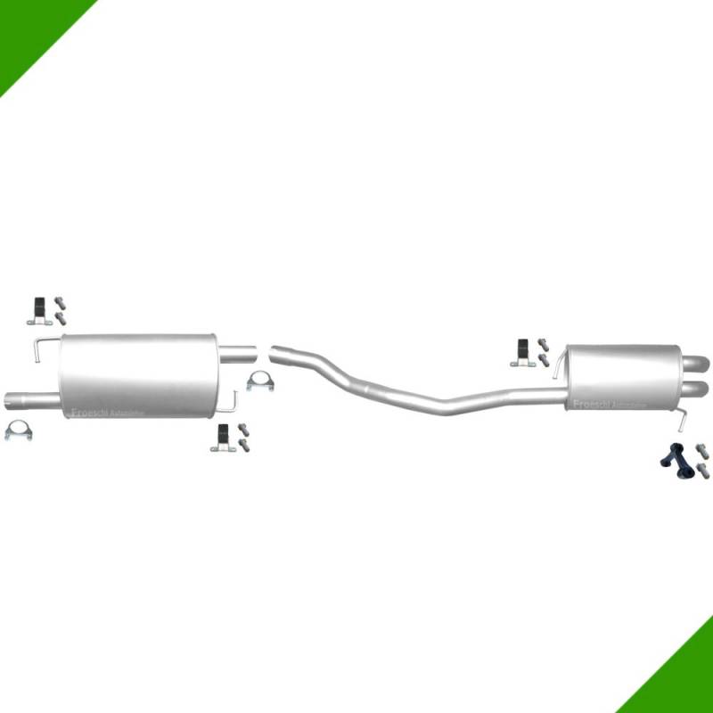 Mitteltopf Endtopf für VW Transporter V T5 3,2 V6 Auspuff Anbausatz von Fröschl Autozubehör