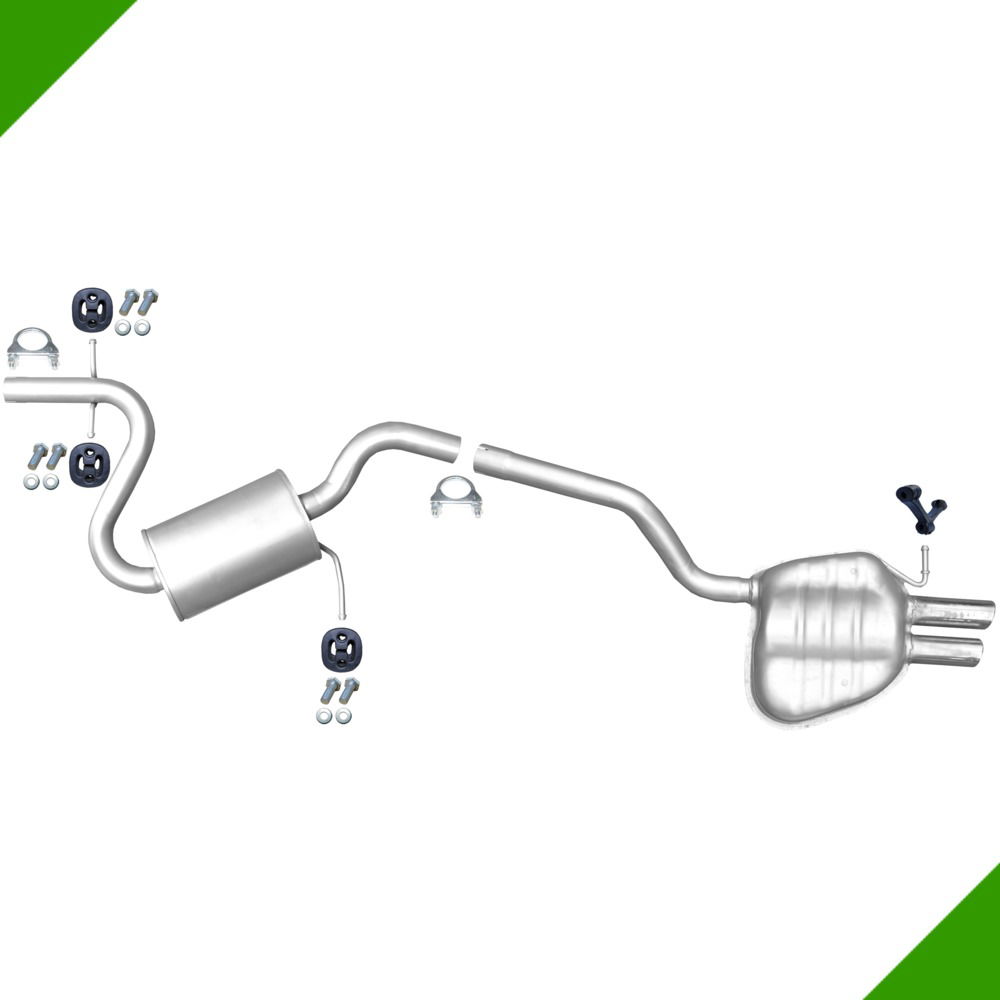 Skoda Octavia VW Golf 5 Jetta 1,4 Mitteltopf Endtopf Auspuff Anbausatz von Fröschl Autozubehör