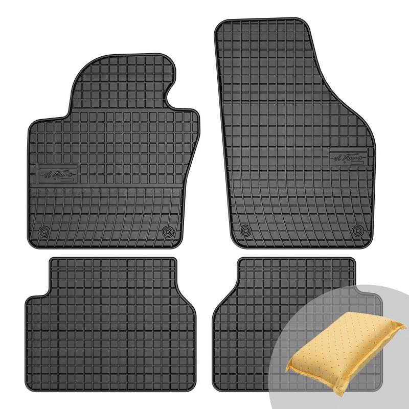 FROGUM EL Toro Gummimatten Ganzjähriges-Set von Autofussmatte Auto Fußmatten für Volkswagen Tiguan I 2007-2016 | Beständiges Gummi Material | 1,5cm Schutzkante von Frogum