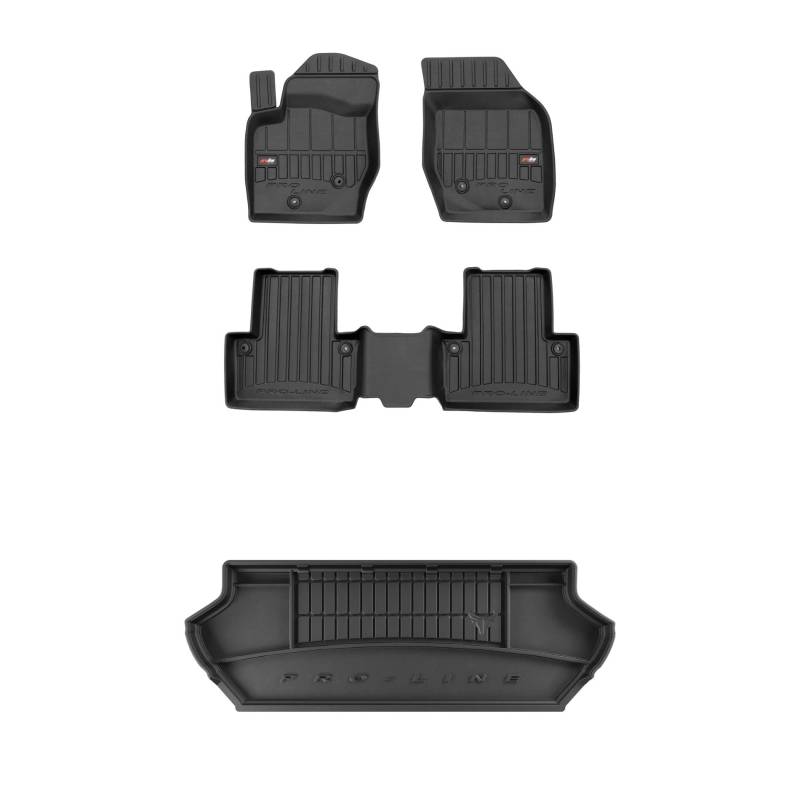 FROGUM ProLine 3D EIN Satz Gummimatten Exklusiven Auto Fußmatten und Kofferraumwanne Kofferraummatte für Volvo XC90 I 2002-2016 | Die höchsten Kanten von Frogum