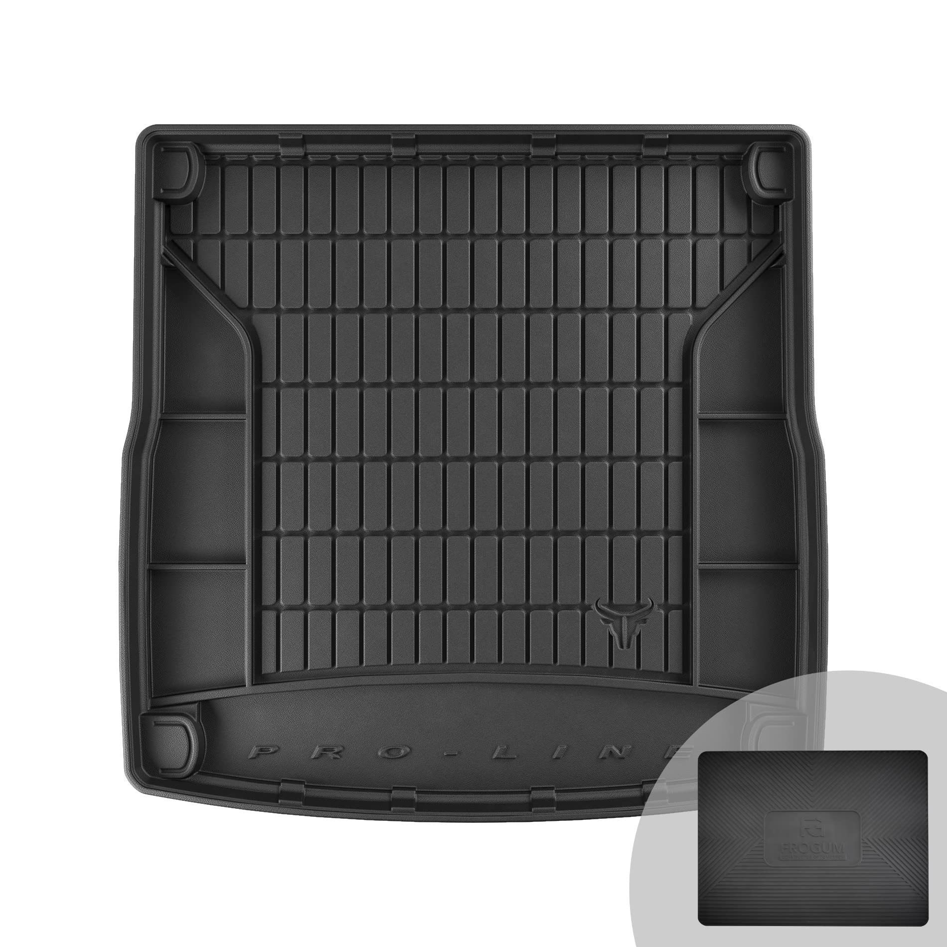 FROGUM ProLine 3D Gummimatte Exklusive Auto Kofferraummatte Kofferraumwanne für Audi A4 B8 2007-2015 | Bequemer Organiser | Die höchsten Kanten von Frogum