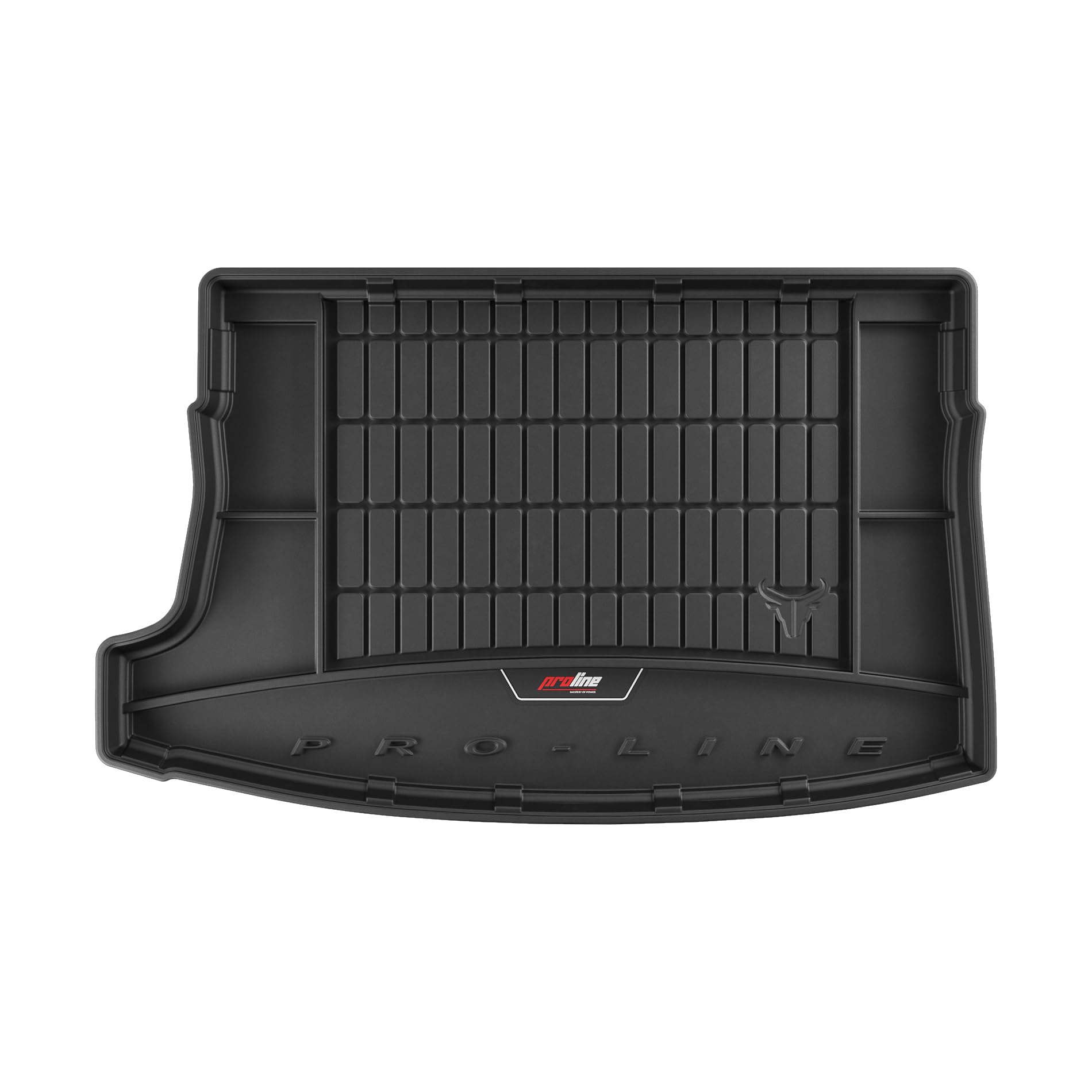 FROGUM ProLine 3D Gummimatte Exklusive Auto Kofferraummatte Kofferraumwanne mit Logo für Volkswagen e-Golf 2014-2019 | Bequemer Organiser | Die höchsten Kanten | Elegantes Design von Frogum