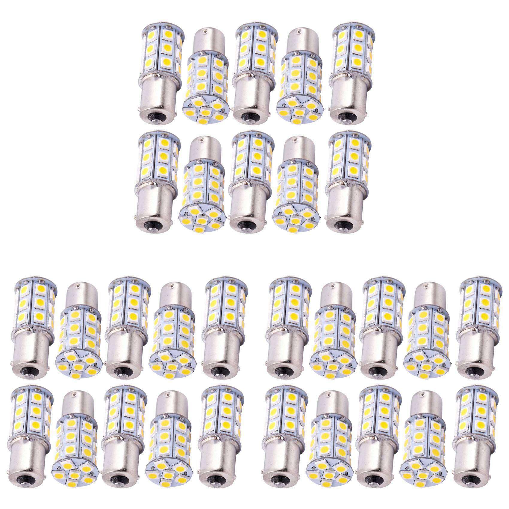 Frsoinor 30 x warmweiße 27 SMD LED 1156 1141 1003 Wohnmobil Anhänger Innenraum Leuchtmittel von Frsoinor