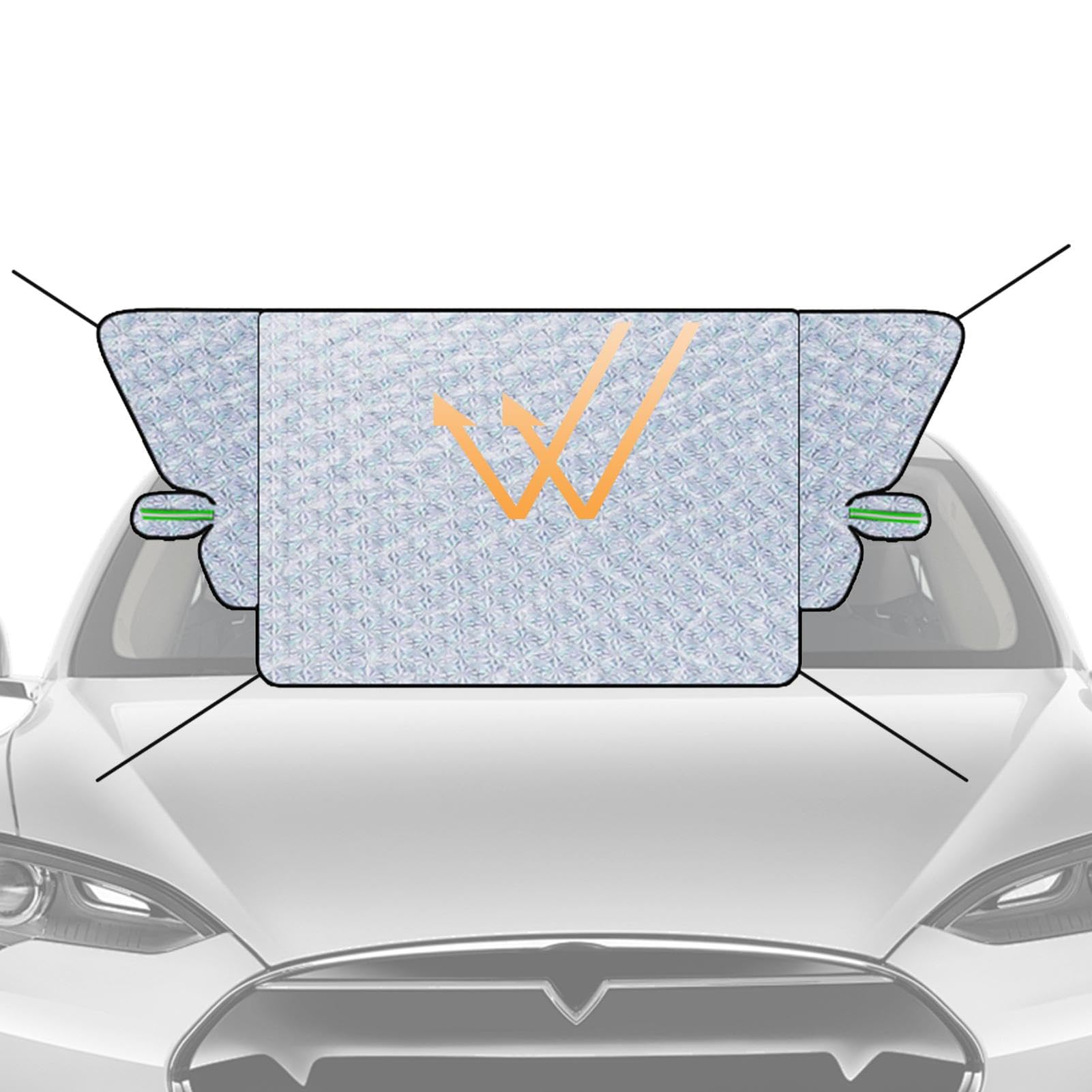 Auto-Windschutzscheiben-Schneeabdeckung, Windschutzscheibenabdeckung Für Auto, Robuste Windschutzscheiben-Schneeabdeckung, Kompaktes Winter-Auto-Set, 259 X 155 X 120 cm, Windschutzscheibenabdeckungen von Fruusv