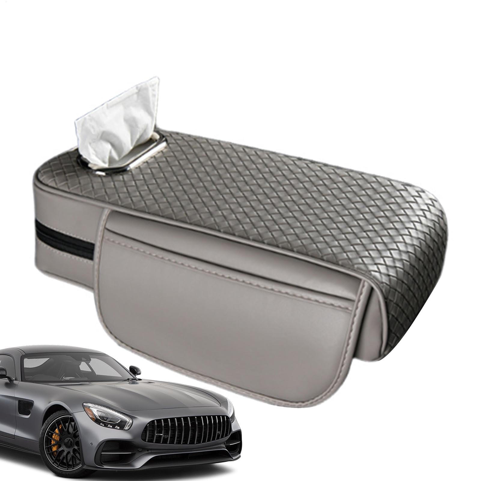 Console Pad for Cars, Vehicle Leather Armrest Pad, Tissue Box Armrest Cover, Durable Car Console Cover, Armrest Cushion for SUV, Auto Tissue Box Console Protector, Leather Arm Rest Cushion Cover von Fruusv