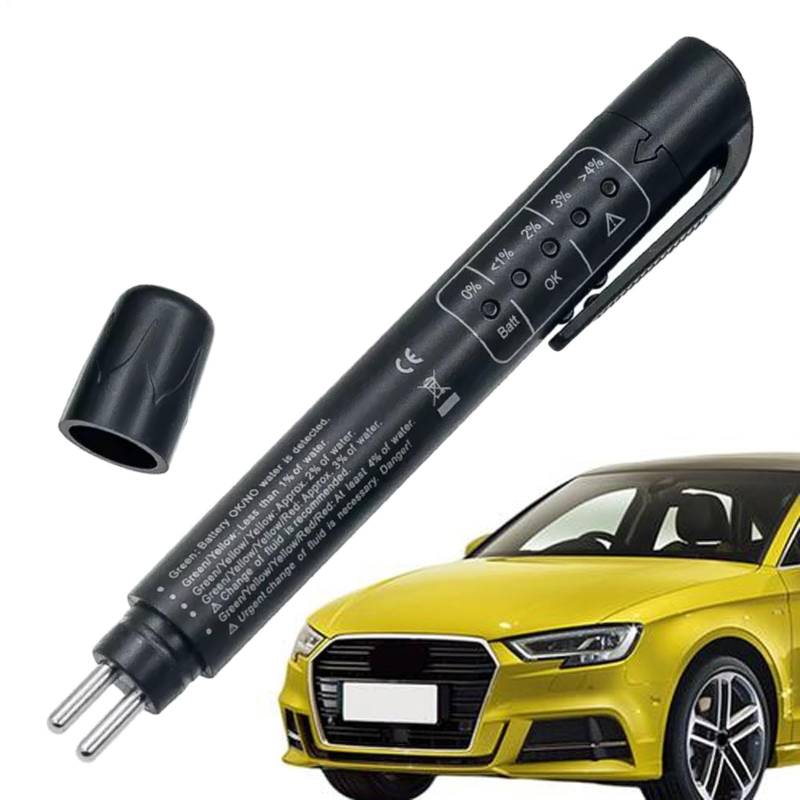 Fruusv Automotive Brake Fluid Tester Pen, Antifreeze Tester with LED Indicator Display, Quick Detection Trailer, Fluid Moisture Analyzer for Different Models, ABS Material von Fruusv