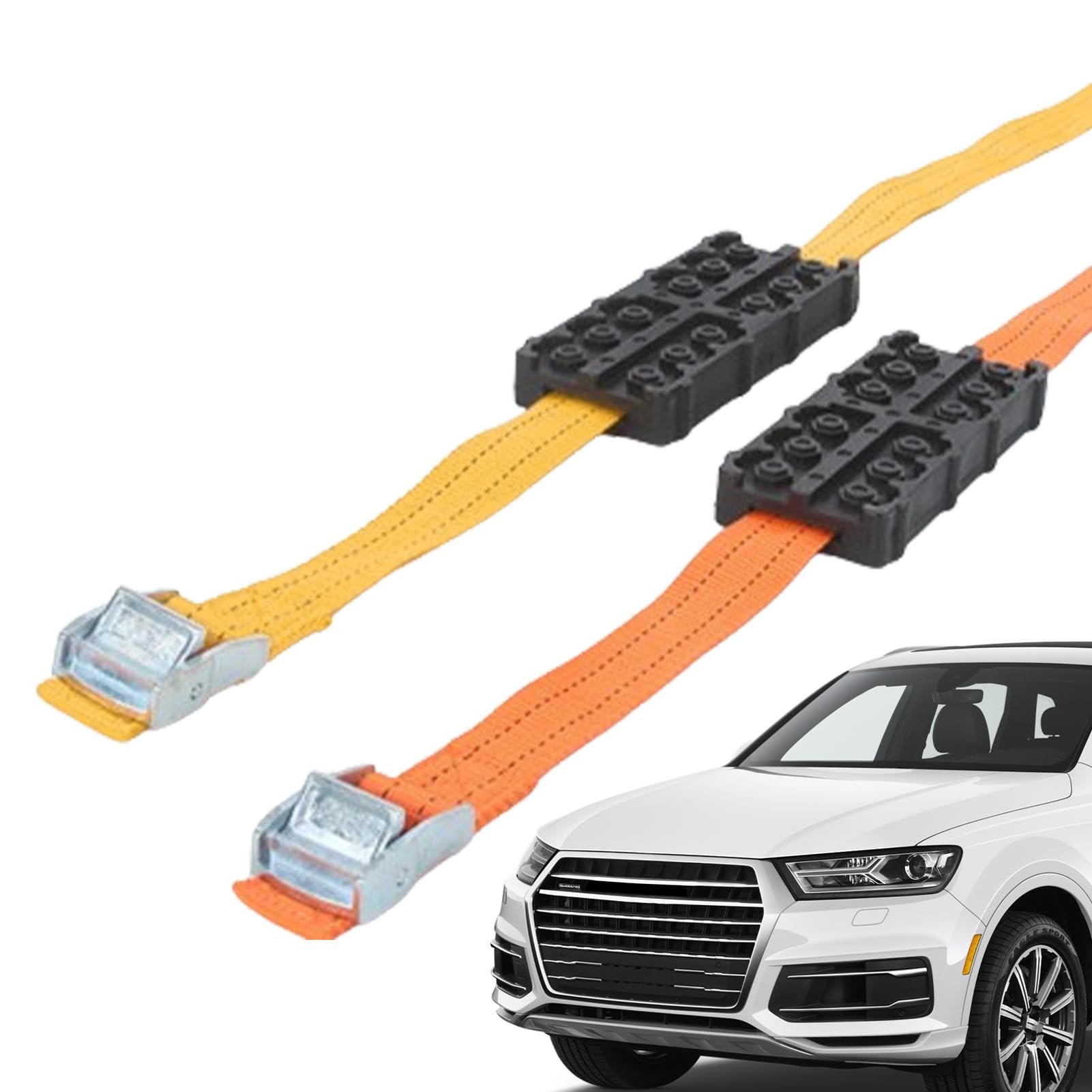 Fruusv Reifenketten für LKW,Reifenketten - 2X Anti-Rutsch-Gurte für Reifentraktionsgeräte | Autoreifen-Traktionsblöcke, Off-Road-Fluchtwerkzeug, Schnee-Traktionsmatte, Reifenketten-Alternative für von Fruusv