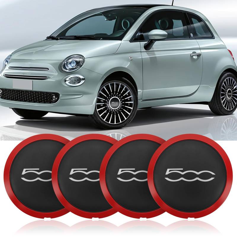 4 Stück FIAT 500 Radkappen - Radnabenabdeckung Aus Hochwertigem Abs, 68078419ac Radnabenkappen Facelift Upgrade Zubehör Ersatz Radkappen FIAT 500, Felgenabdeckung Für FIAT 500 zubehör 2012-2022 (C) von Fuerdich