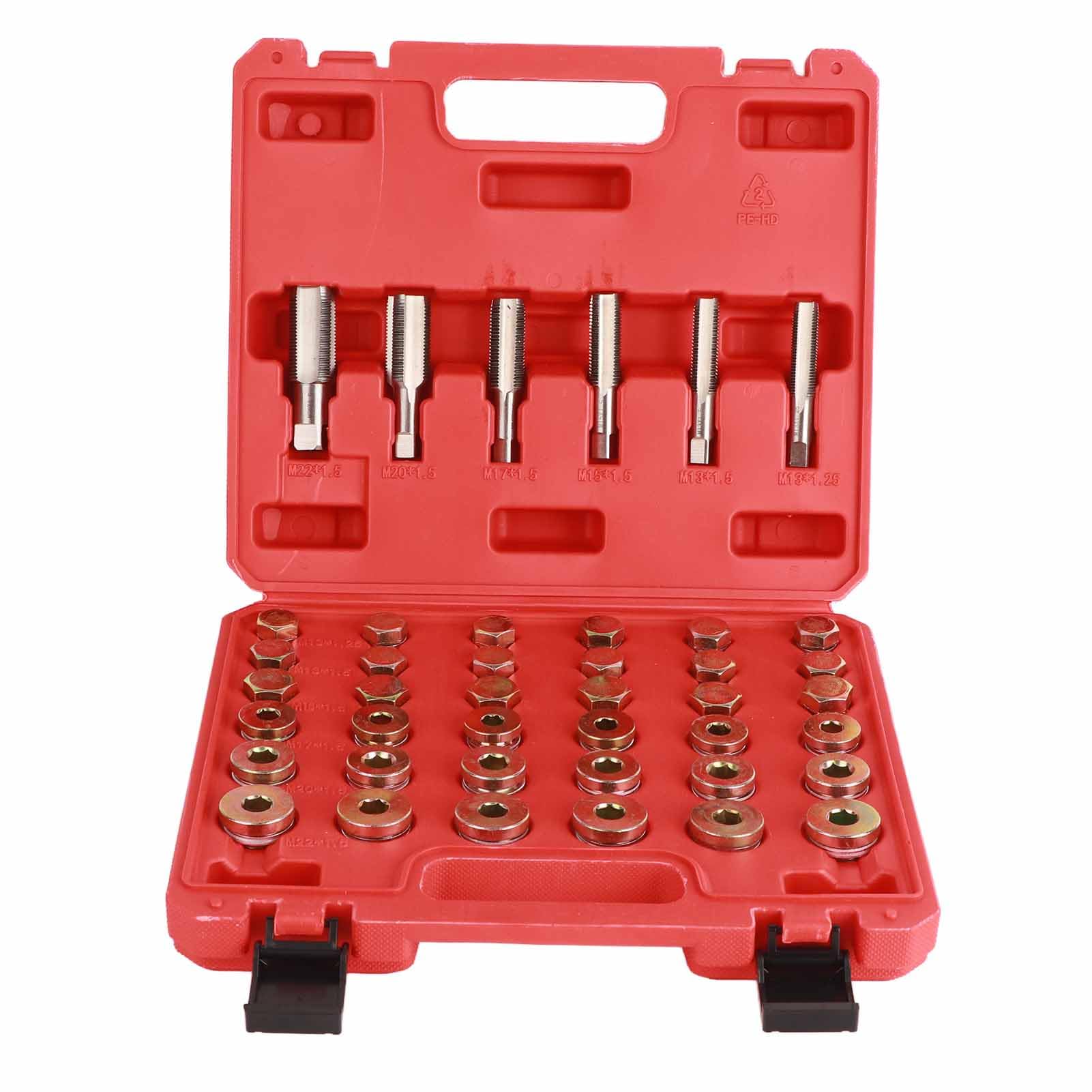 Fuerdich 114pcs Ölpfanne Reparaturkit, Stahl -Sumpfgetriebe -Abflusssteckwerkzeug Set M13 M15 M17 M20 M22 für Auto von Fuerdich