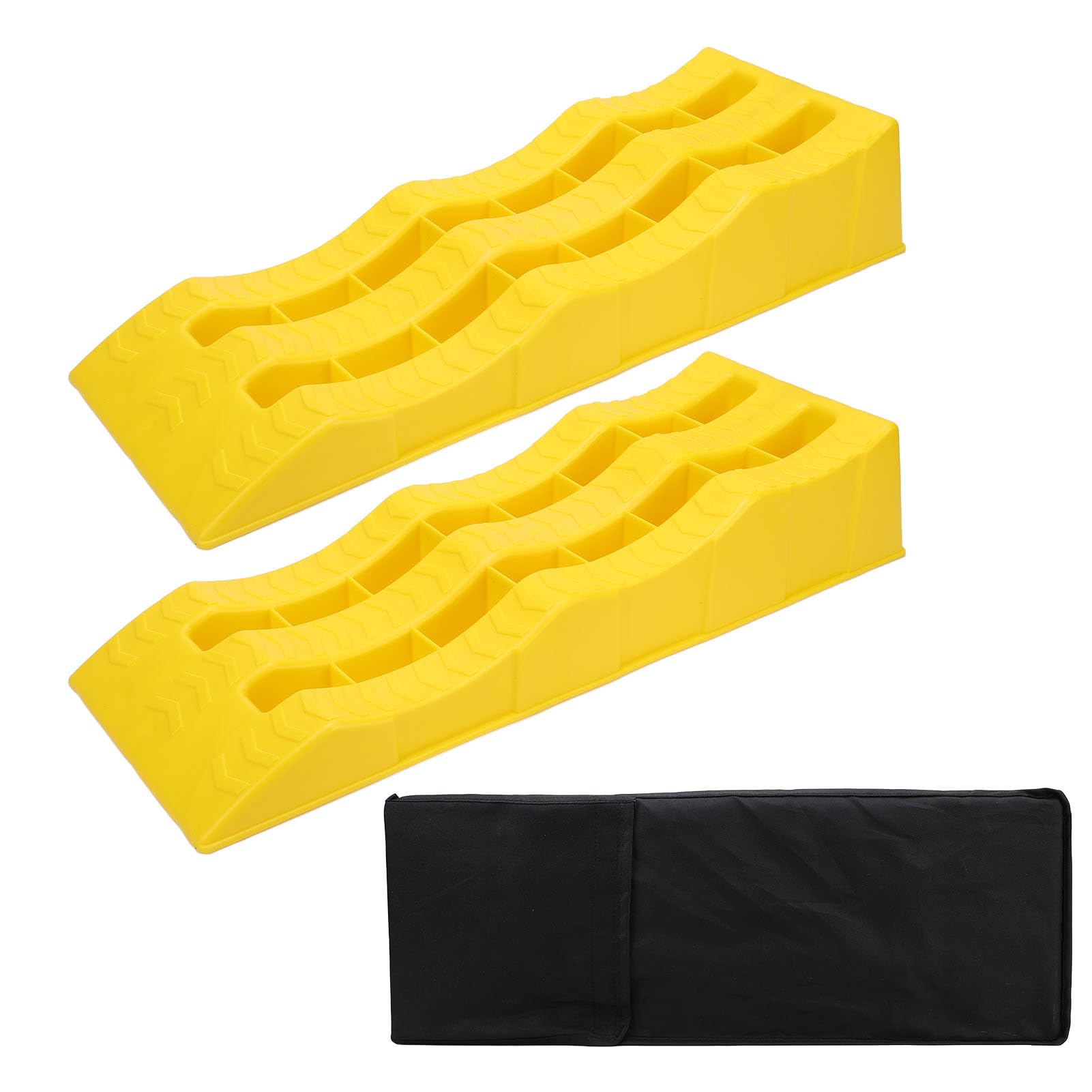 Fuerdich 2pcs Automotive Leveling Ramp, RV -Level -Rampe 7716lbs Kapazität 40 mm/70 mm/100 mm Höhenhöhe Verwenden Sie für den Wohnwagen RV Truck Schwarz (Yellow) von Fuerdich