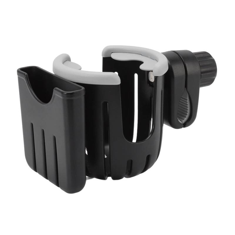 Getränkehalter für Kinderwagen Buggy Zubehör, Universal Becherhalter Kaffeehalter Kinderwagen Rollator Fahrrad Cup Holder Flaschenhalter Cup Holder für Trinkflaschen Nuckelflaschen (Schwarz und Grau) von Fuerdich