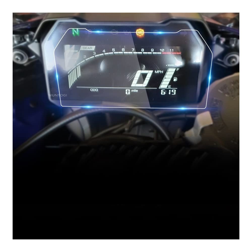 Armaturenbrett-Schutzfolie Motorrad Instrumentenschutzfolie Transparent Cluster Screen Scratch TFT LCD Für Y&amaha Für YZF R7 2022(4 Sets) von Fuicotto