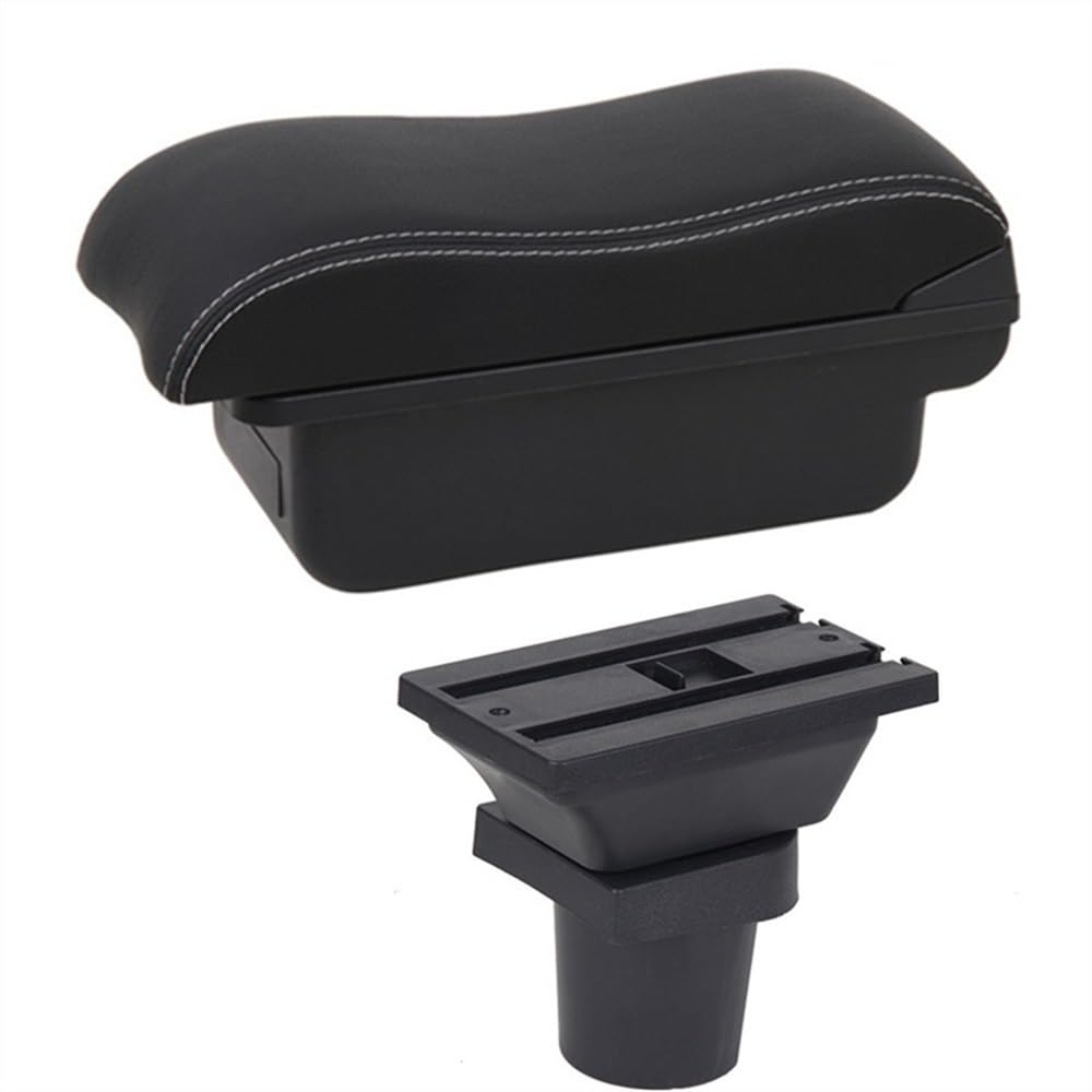 Armlehne Box Armlehne Box Für Toy&ota Für Yaris Für Vitz Fließheck 1998-2010 2011 2012 Center Console Storage Box USB Zubehör(B2 White Line) von Fuicotto