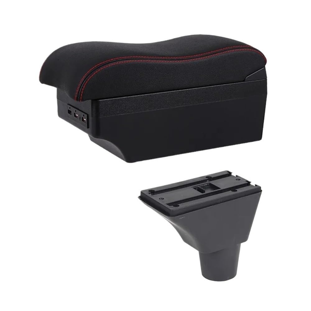 Armlehne Box Für Für Civic EP3 Armlehne Box Zentrale Lagerung Inhalt Auto-styling Dekoration Mit Tasse Halter USB(E2 Red Line) von Fuicotto