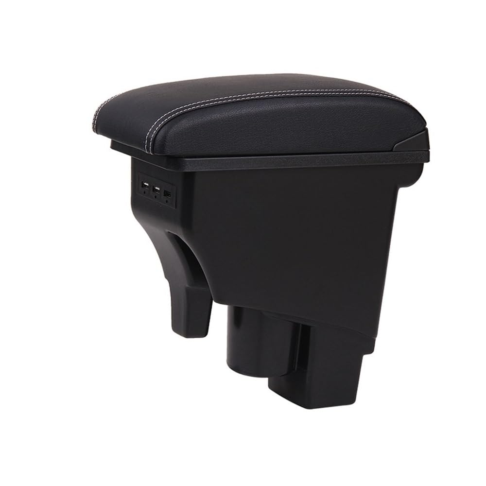 Armlehne Box Für Für Fit Jazz 1 2003 2004 2005 2006 2007 Auto Armlehne Box Center Center Konsole Lagerung Tasse Halter Usb-schnittstelle Dual Schicht(A3 Black leather) von Fuicotto