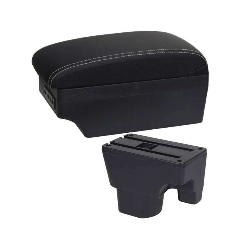 Armlehne Box Für Geely Für MK 2009 2010 2011 2012 2013 Auto Armlehne Box Central Store Inhalt Tasse Halter Aschenbecher Auto Innen Details USB Chargin(A3 Black white 7USB) von Fuicotto