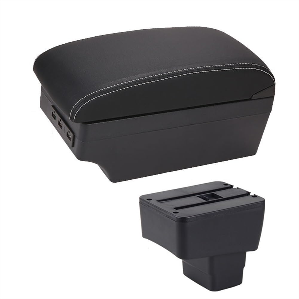 Armlehne Box Für Maz&da 2 Für CX-3 CX3 2018 2019 2020 Leder Armlehne Center Console Storage USB Auto Zubehör Armlehne Box(E1 White Line) von Fuicotto