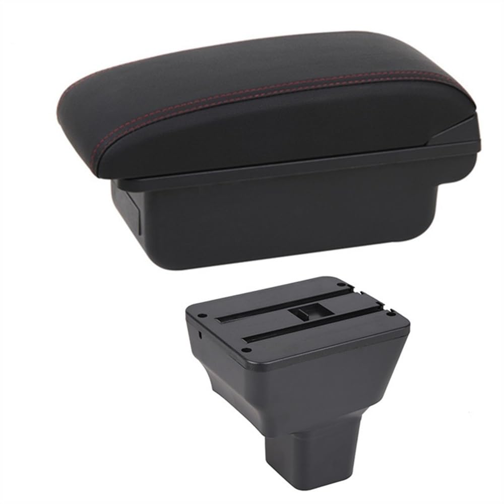 Armlehne Box Für N&issan Für Kicks 2016 2017 2018 2019 2020 2021 Auto Armlehne Box Arm Hand Rest Center Konsole Lagerung USB Retrofit Teile Zubehör(B1 Red Line) von Fuicotto