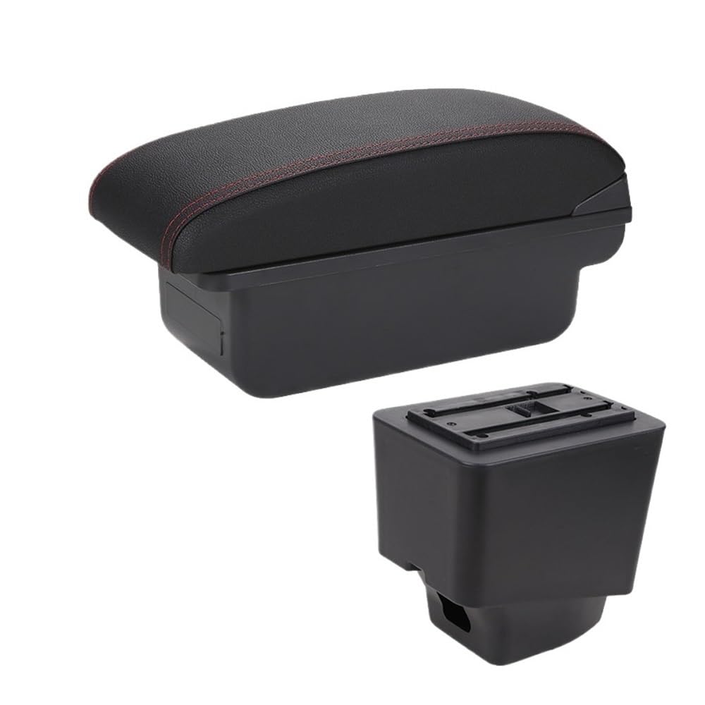 Armlehne Box Für Renault Für Captur 2017 2018 2019 2020 2021 Armlehnenbox Auto Aufbewahrungsbox Innenteile Details Einfache Installation(C1 Black red NO USB) von Fuicotto