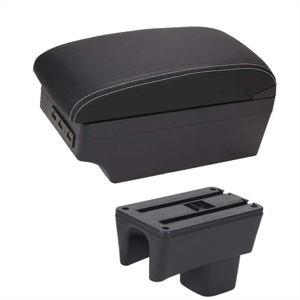 Armlehne Box Für Suzu&ki Für Swift 2005-2014 2015 2016 2017 2018 2019 2020 Auto Zentrale Armlehne Lagerung Box Änderung USB Arm Rest Zubehör(E1 White Line) von Fuicotto