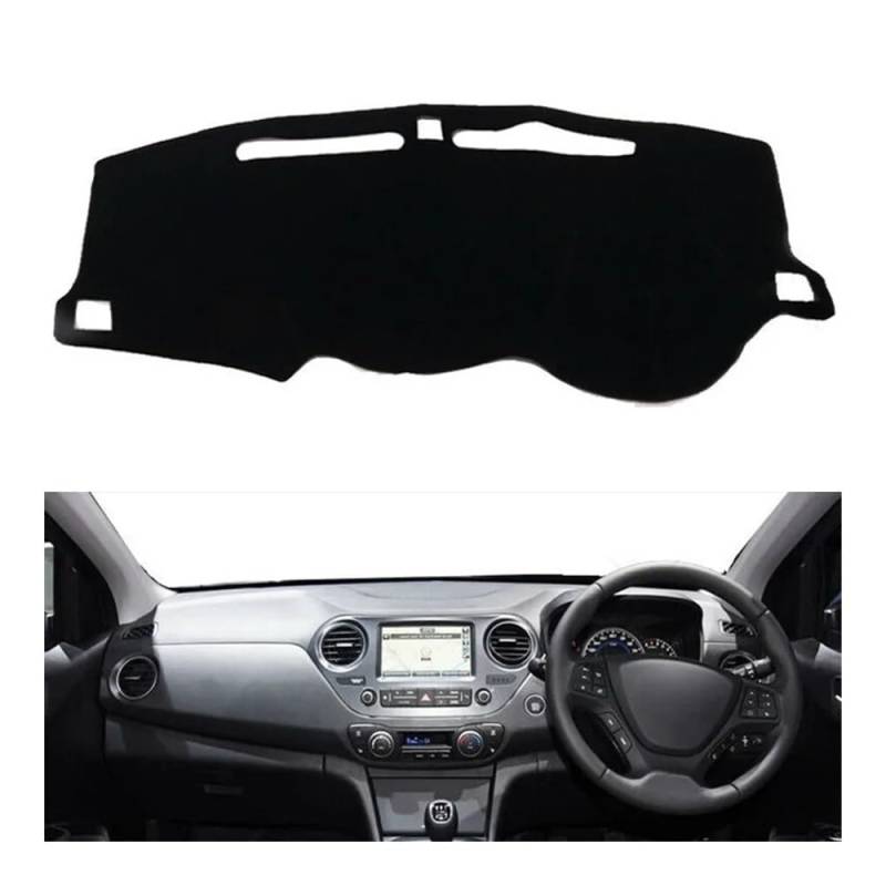 Auto Armaturenbrett Abdeckung Armaturenbrett Abdeckung Matte Pad Dash Dashmat Sonnenschutz Schützen Teppich Auto Für Hyun&dai Für Grand I10 2013 2014 2015 2016 2017 2018(Right Hand Drive) von Fuicotto