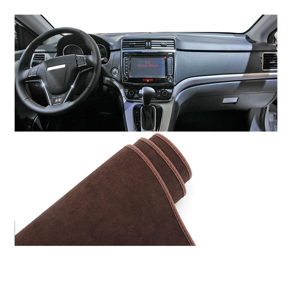 Auto Armaturenbrett Abdeckung Auto Armaturenbrett Abdeckung Vermeiden Licht Matten Non-Slip Pad Instrument Teppiche Für Haval Für H6 Sport 2013 2014 2015 2016 2017(B Brown) von Fuicotto