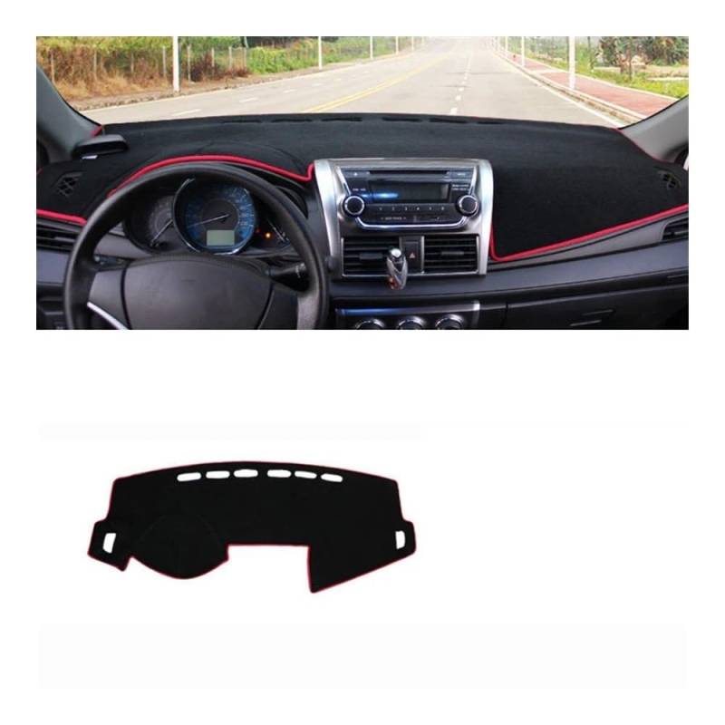 Auto Armaturenbrett Abdeckung Auto Armaturenbrett Vermeiden Licht Pad Instrument Plattform Schreibtisch Abdeckung Matten Teppiche LHD Für Toy&ota Für YARIS L 2014 2015(LHD Red Side) von Fuicotto