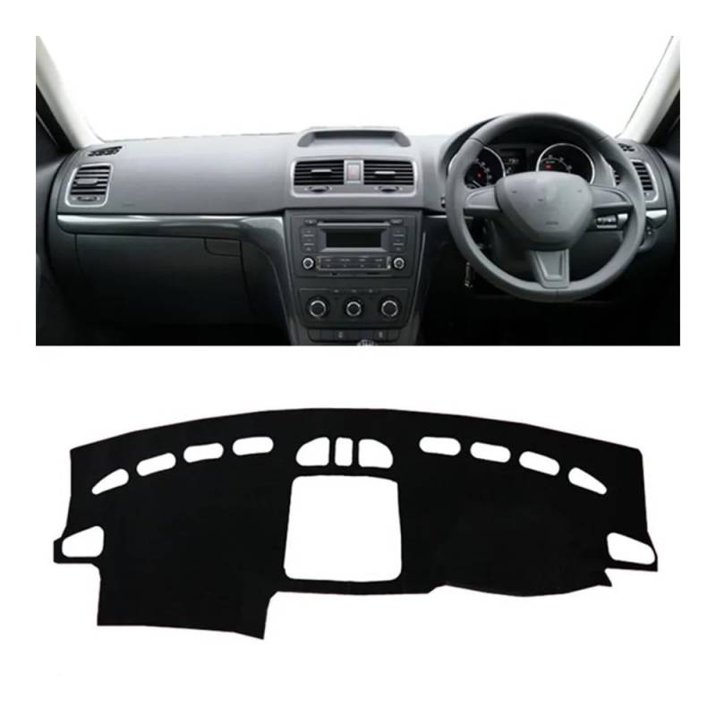 Auto Armaturenbrett Abdeckung Auto Dashboard Abdeckung Dash Matte Anti-Slip Instrument Teppich Für Sko&da Für Yeti 2009 2010 2011 2012 2013 2014 2015 2016 2017(Right Hand Drive,Black Edge) von Fuicotto