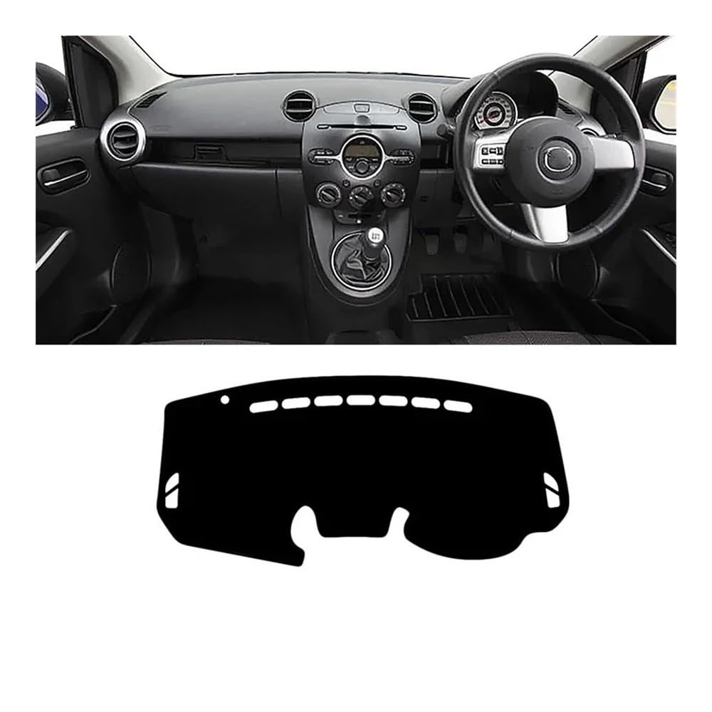 Auto Armaturenbrett Abdeckung Auto Dashboard Abdeckung Dash Matte Sonnenschutz Anti-slip Pad Für Maz&da 2 DE Demio 2007 2008 2009 2010 2011 2012 2013 2014(RHD Black Side) von Fuicotto