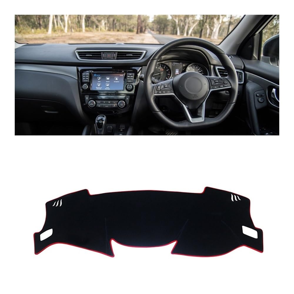 Auto Armaturenbrett Abdeckung Auto Dashboard Abdeckung Dash Matte Sonnenschutz Instrument Schreibtisch Nicht-slip Pad Für N&issan Für Qashqai J11 2014 2015 2016 2017 2018 2019 2020(A Red Side RHD) von Fuicotto