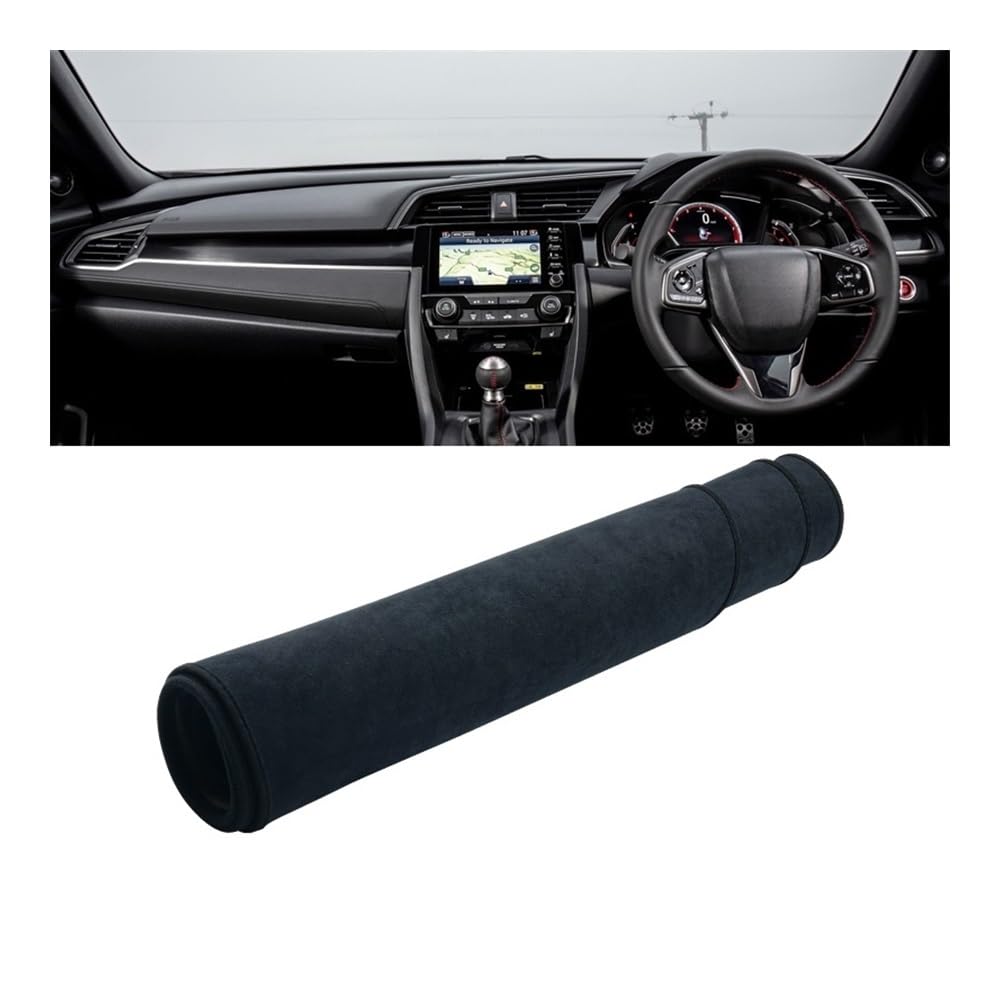 Auto Armaturenbrett Abdeckung Auto Dashboard Abdeckung Dash Matte Sonnenschutz Nicht-slip Pad Für Hon┐da Für Civic X 10th 2016 2017 2018 2019 2020 FC FK(B RHD Black) von Fuicotto