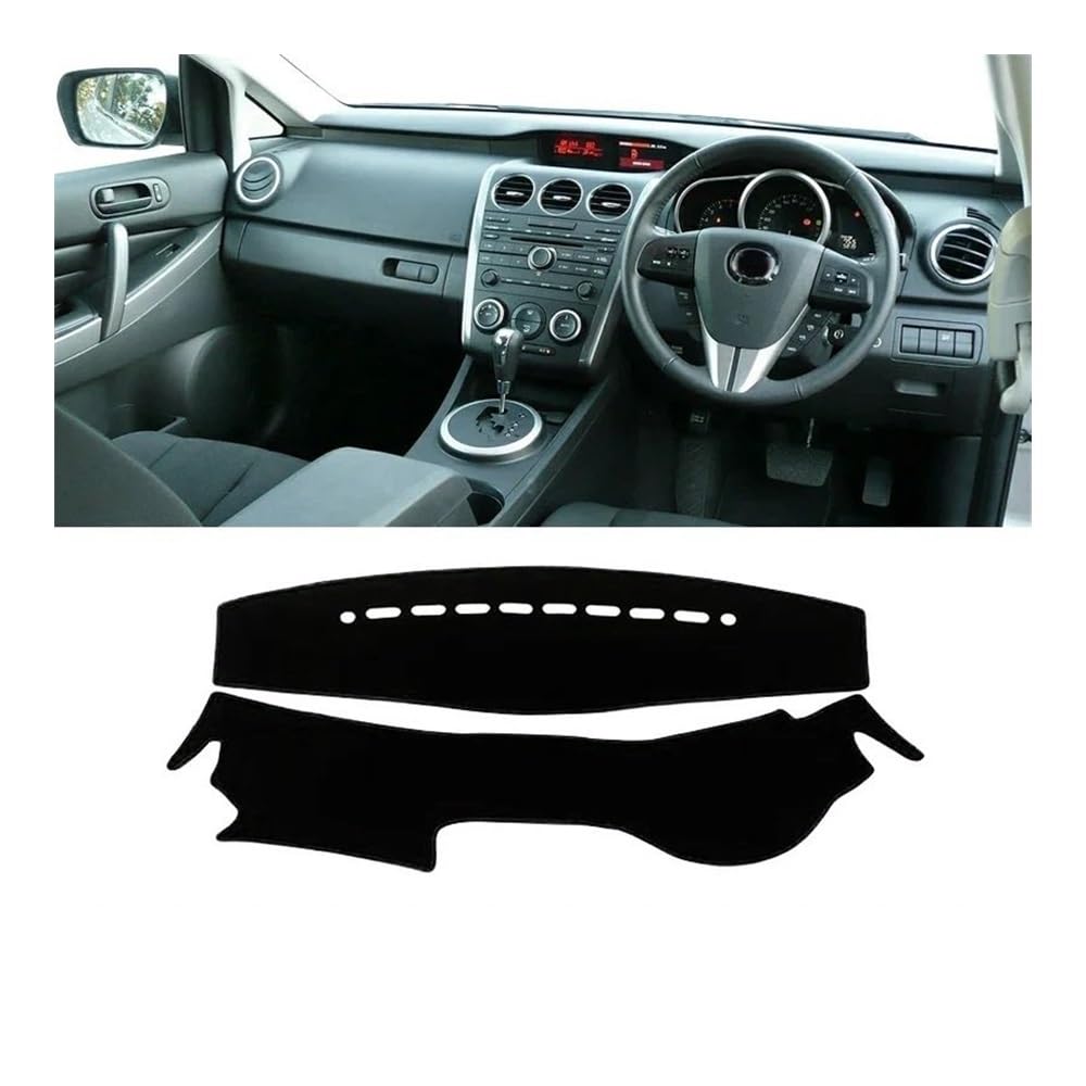 Auto Armaturenbrett Abdeckung Auto Dashboard Abdeckung Dash Matte Sonnenschutz Nicht-slip Pad Für Maz&da Für CX-7 Für CX7 2006 2007 2008 2009 2010 2011 2012(RHD Black Side) von Fuicotto