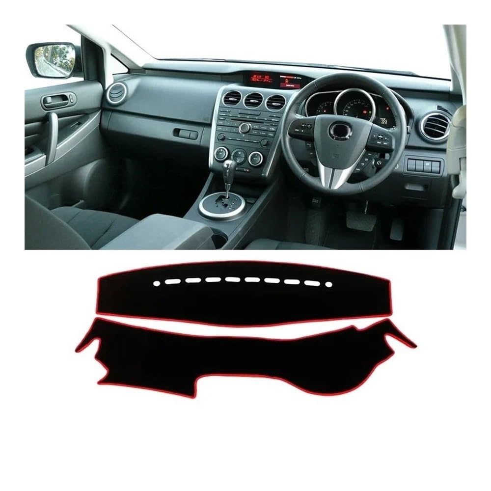 Auto Armaturenbrett Abdeckung Auto Dashboard Abdeckung Dash Matte Sonnenschutz Nicht-slip Pad Für Maz&da Für CX-7 Für CX7 2006 2007 2008 2009 2010 2011 2012(RHD Red Side) von Fuicotto