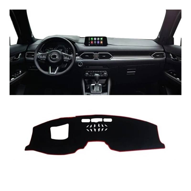 Auto Armaturenbrett Abdeckung Auto Dashboard Abdeckung Dash Matte Sonnenschutz Nicht-slip Pad Für Maz&da Für CX-8 Für CX8 KG 2017 2018 2019 2020 2021 2022 2023(LHD with HUD Red) von Fuicotto