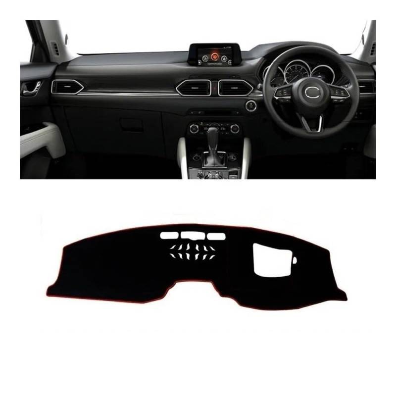 Auto Armaturenbrett Abdeckung Auto Dashboard Abdeckung Dash Matte Sonnenschutz Nicht-slip Pad Für Maz&da Für CX-8 Für CX8 KG 2017 2018 2019 2020 2021 2022 2023(RHD with HUD Red) von Fuicotto