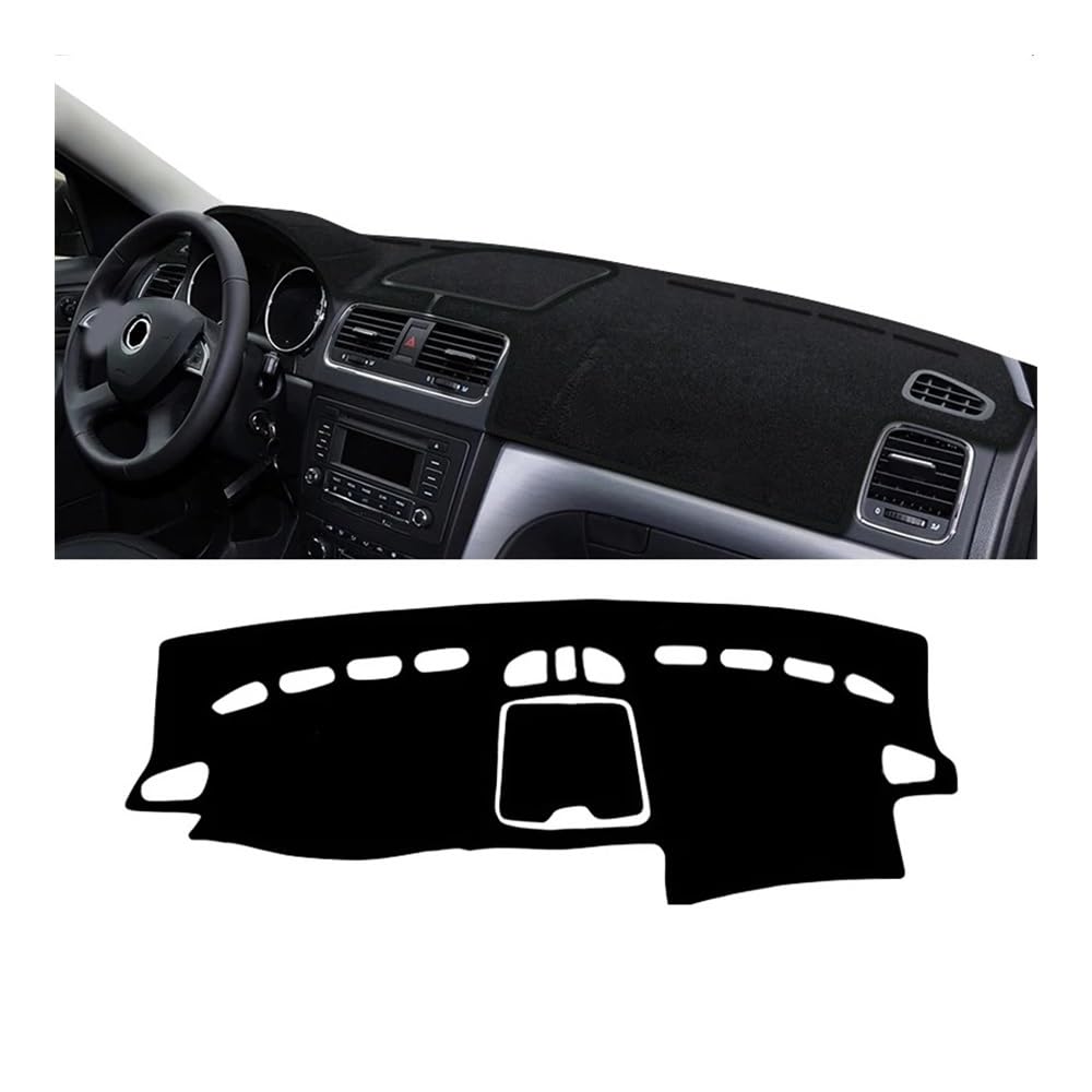 Auto Armaturenbrett Abdeckung Auto Dashboard Abdeckung Dash Matte Sonnenschutz Nicht-slip Pad Für Sko&da Für Yeti 5L 2009 2010 2011 2012 2013 2014 2015 2016 2017(LHD Black Side) von Fuicotto