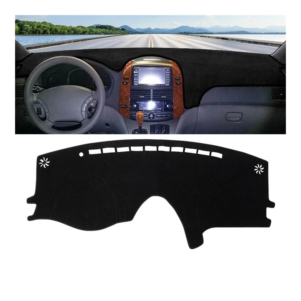 Auto Armaturenbrett Abdeckung Auto Dashboard Abdeckung Dash Matte Sonnenschutz Nicht-slip Pad Für Toy&ota Für Sienna Für XL20 2004 2005 2006 2007 2008 2009 2010(A Black side) von Fuicotto