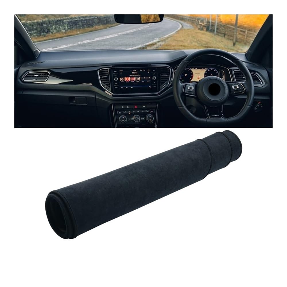 Auto Armaturenbrett Abdeckung Auto Dashboard Abdeckung Dash Matte Sonnenschutz Nicht-slip Pad Für V&W Für T-ROC Für TROC 2018 2019 2020 2021 2022 2023(B Black RHD) von Fuicotto