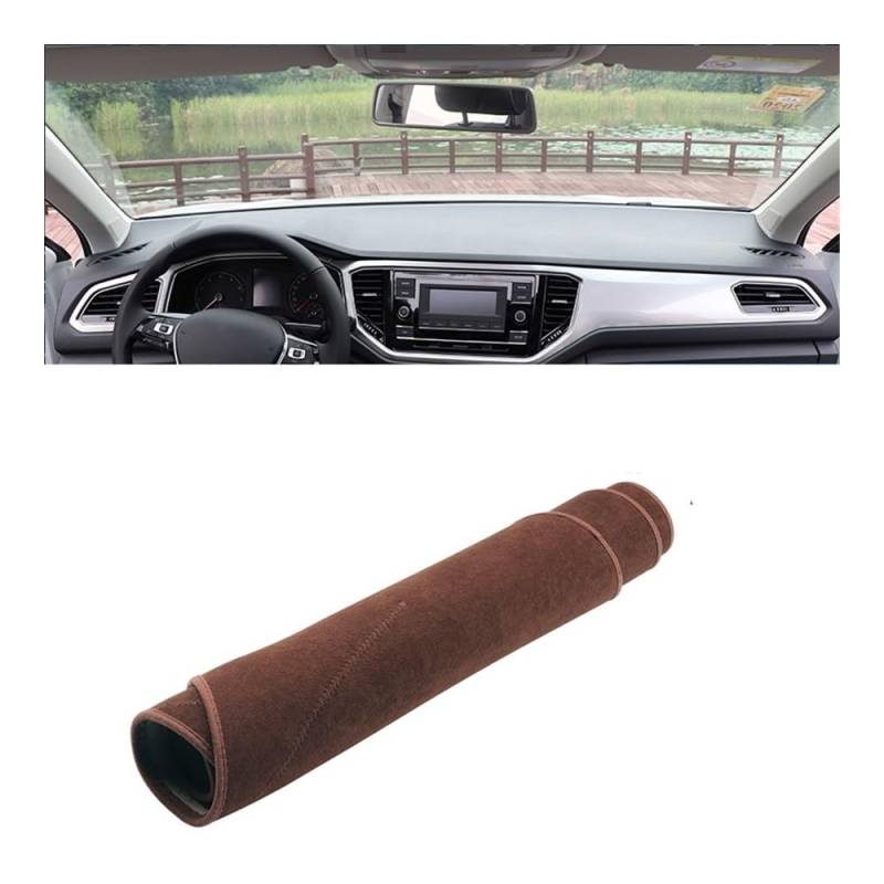 Auto Armaturenbrett Abdeckung Auto Dashboard Abdeckung Dash Matte Sonnenschutz Non-slip Pad Für V&W Für T-ROC TROC 2018 2019 2020 2021 2022 2023(B Brown) von Fuicotto