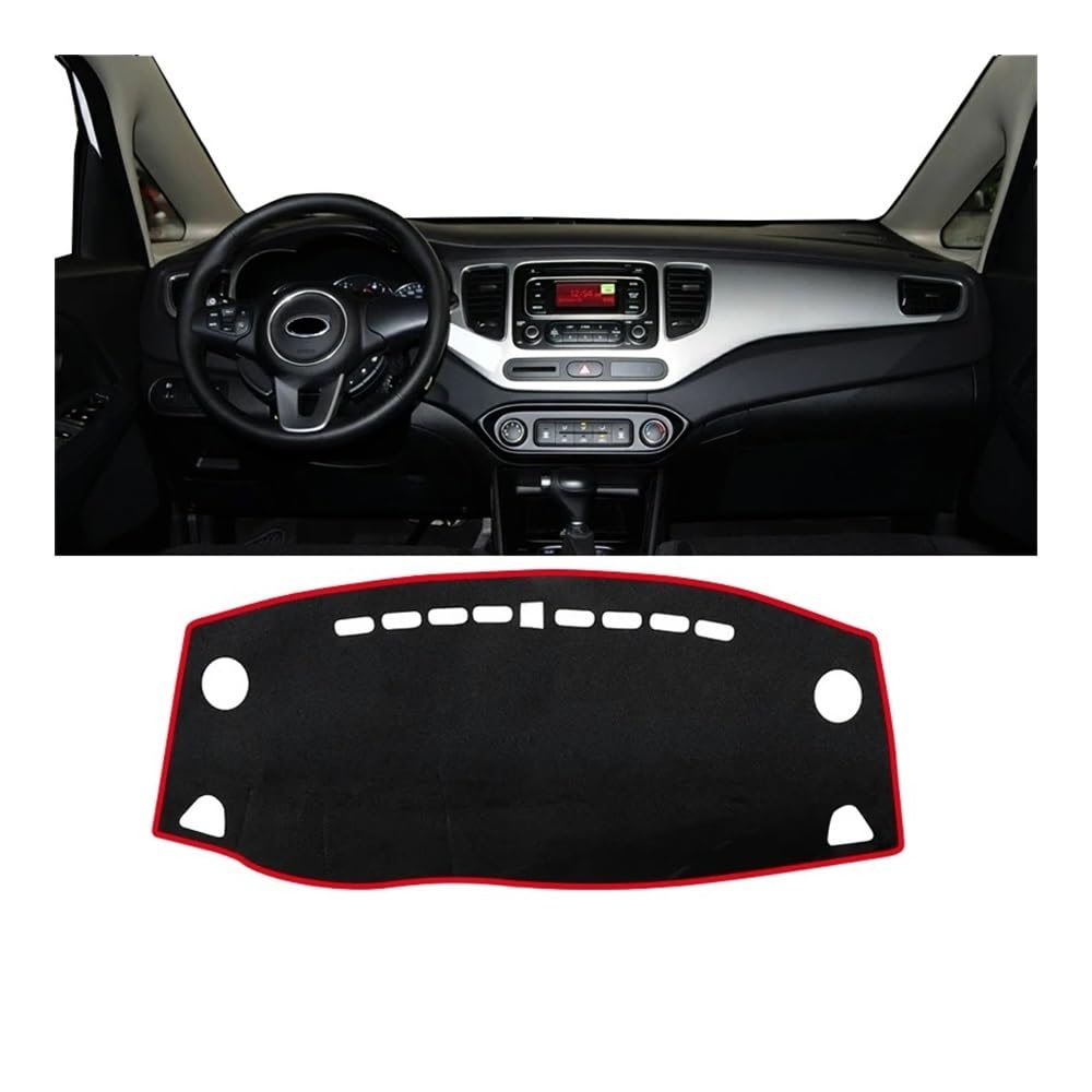 Auto Armaturenbrett Abdeckung Auto Dashboard Abdeckung Dash Matte Sonnenschutz Vermeiden Licht Nicht-slip Pad Für Kia Für Carens RP 2013 2014 2015 2016 2017 2018 2019(LHD Red side) von Fuicotto