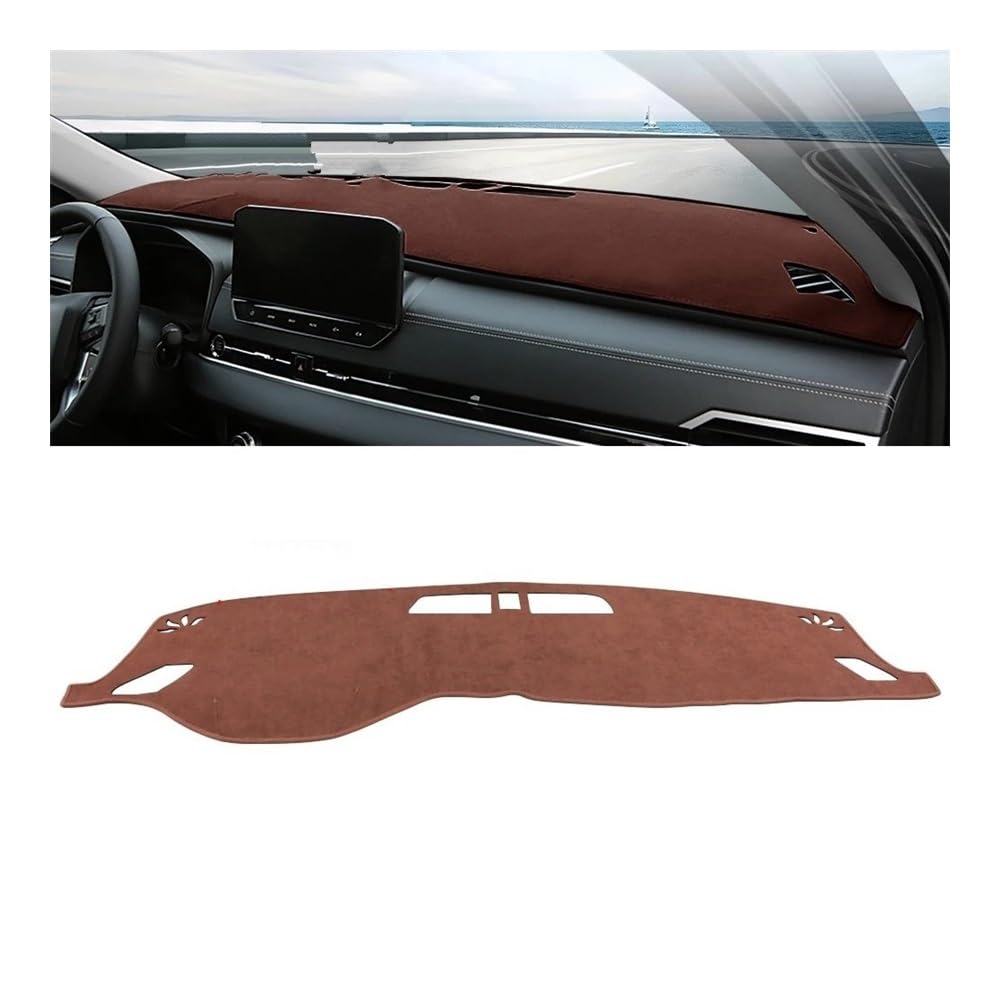 Auto Armaturenbrett Abdeckung Auto Dashboard Abdeckung Dash Matte Sonnenschutz Vermeiden Licht Nicht-slip Pad Für Mitsub&ishi Für Outlander 4 PHEV 2021 2022 2023 2024(No HUD Brown LHD) von Fuicotto