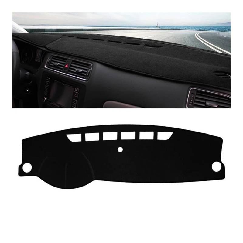 Auto Armaturenbrett Abdeckung Auto Dashboard Abdeckung Dash Sonnenschutz Nicht-slip Pad Für V&W Für Jetta MK6 6 A6 2011 2012 2013 2014 2015 2016 2017(A Black Side) von Fuicotto