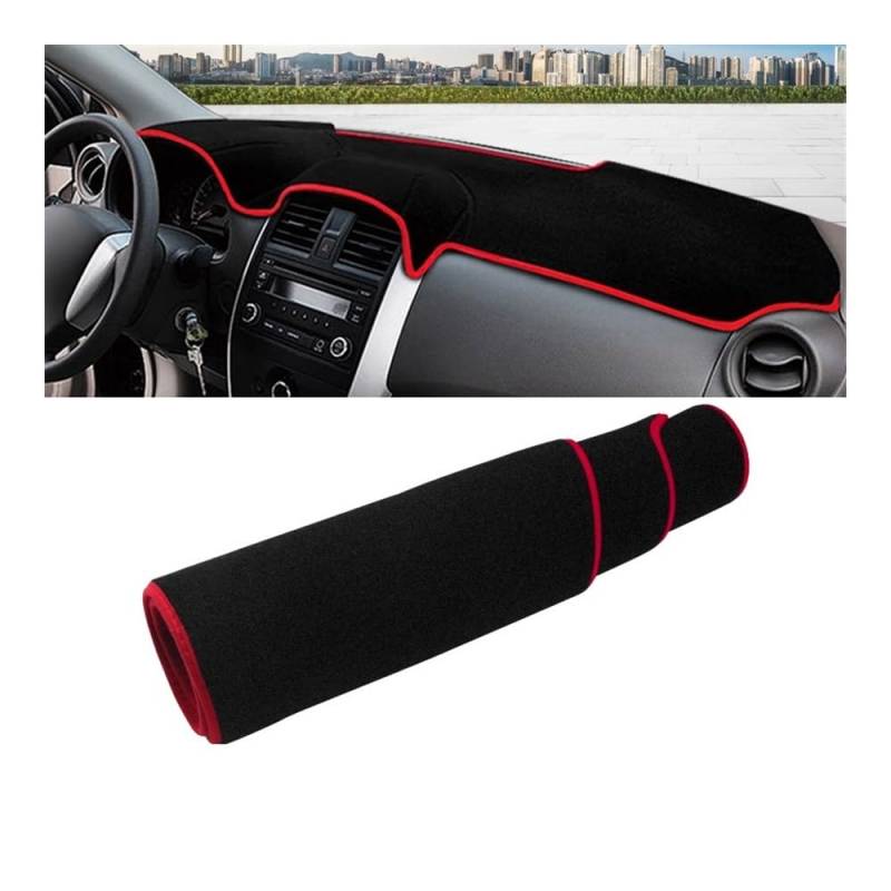 Auto Armaturenbrett Abdeckung Auto Dashboard Abdeckung Fall Sonnenschutz Matte Für N&issan Für Versa Für Limousine N17 2012 2013 2014 2015 2016 2017 2018 2019(LHD Red Side) von Fuicotto