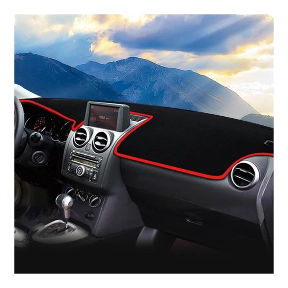 Auto Armaturenbrett Abdeckung Auto Dashboard Abdeckung Instrument Panel Vermeiden Licht Matte Innen Für N&issan Für Qashqai J10 2008 2009 2010 2011 2012 2013(With GPS Red) von Fuicotto