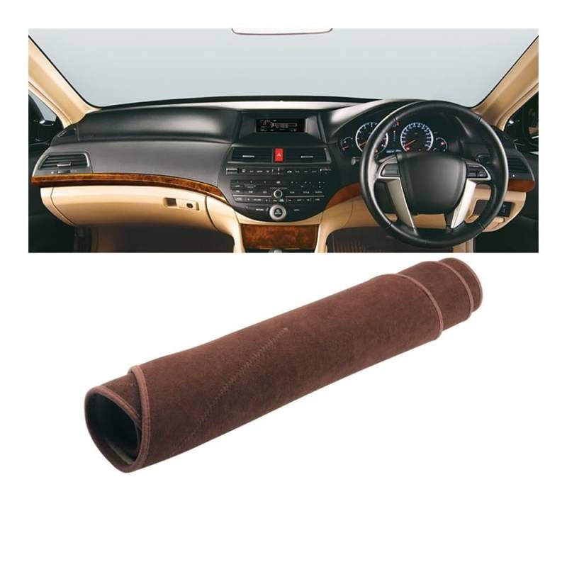 Auto Armaturenbrett Abdeckung Auto Dashboard Abdeckung Matte Bord Sonnenschutz Nicht-Slip Pad Instrument Panel Teppich Für Hon┐da Für Accord 8th 2008 2009 2010 2011 2012(B RHD Brown) von Fuicotto