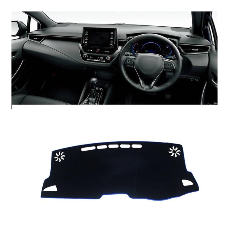 Auto Armaturenbrett Abdeckung Auto Dashboard Abdeckung Matte Dash Board Sonnenschutz Pad Fall Für Toy&ota Für Coro┐lla E210 12th 2019 2020 2021 2022 2023(A RHD Blue Side) von Fuicotto