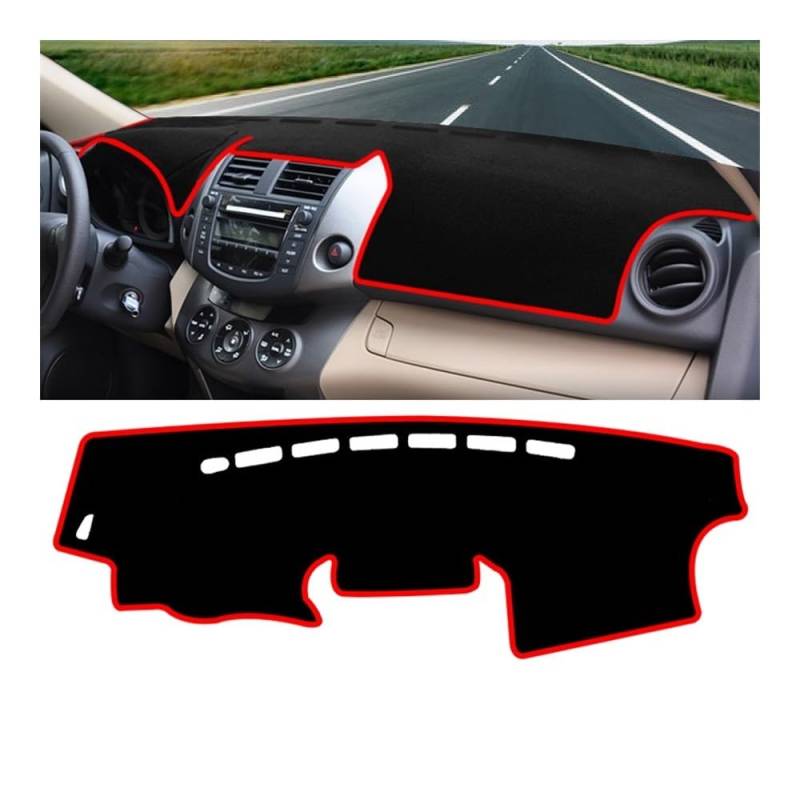 Auto Armaturenbrett Abdeckung Auto Dashboard Abdeckung Matte Dash Board Sonnenschutz Pad Vermeiden Licht Matten Für Toy&ota Für R&AV4 Für XA30 2006 2007 2008 2009 2010 2011 2012(A Red Side LHD) von Fuicotto