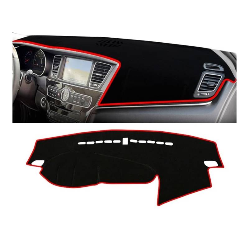 Auto Armaturenbrett Abdeckung Auto Dashboard Abdeckung Matte Nicht-slip Instrument Teppiche Für Kia Für Cadenza K7 2009 2010 2011 2012 2013 2014 2015(A Red Side LHD) von Fuicotto