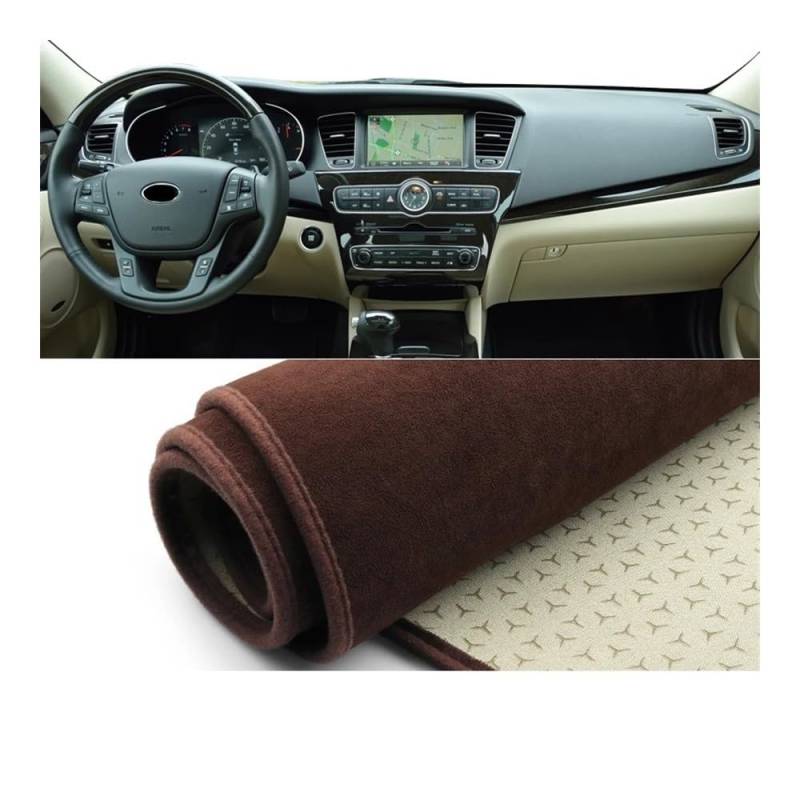 Auto Armaturenbrett Abdeckung Auto Dashboard Abdeckung Matte Nicht-slip Instrument Teppiche Für Kia Für Cadenza K7 2009 2010 2011 2012 2013 2014 2015(B Brown) von Fuicotto