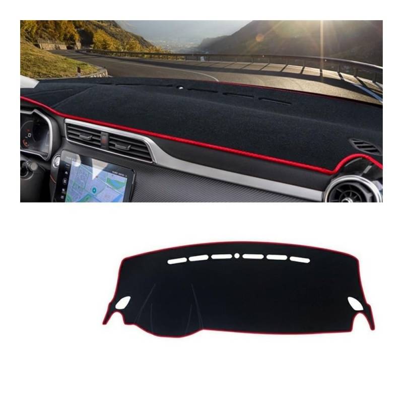 Auto Armaturenbrett Abdeckung Auto Dashboard Abdeckung Matte Non-Slip Pad Instrument Teppich Für MG Für ZS EZS EV 2017 2018 2019 2020 2021 2022 2023(A Red Side LHD) von Fuicotto